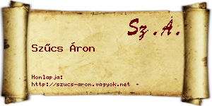 Szűcs Áron névjegykártya